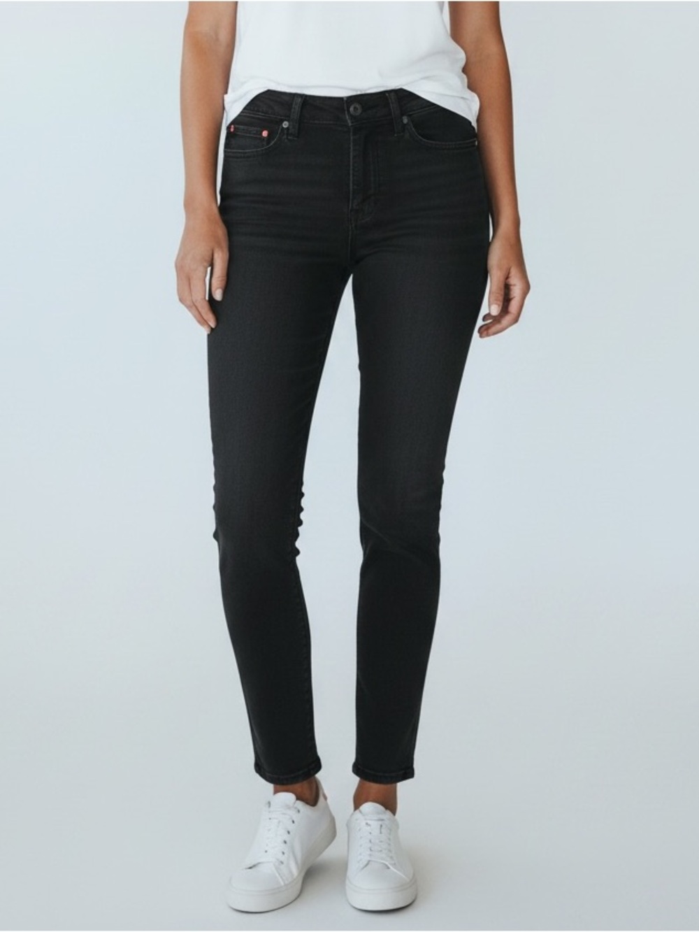 Hudson Women’s Mid Rise Ankle Natalie Super Skinny Black Jeans